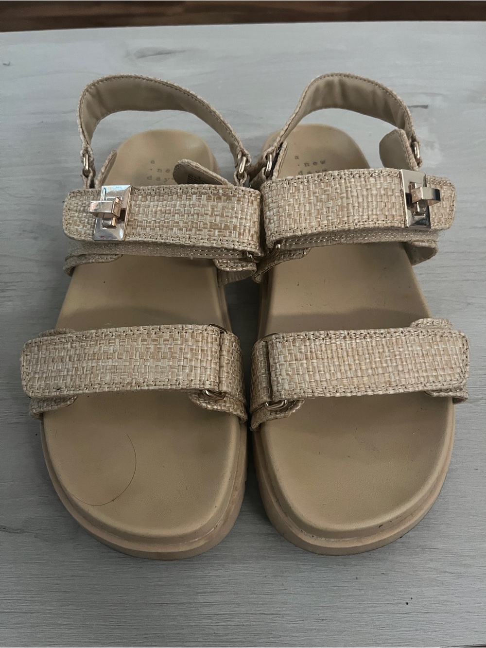 a new day Tan Woven Strap Sandals